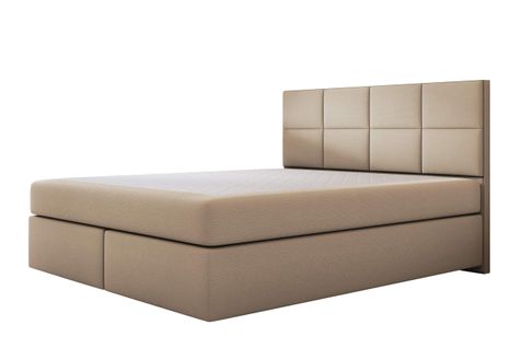 Ensemble 180x200 Cm Mallorca Avec Matelas Ressorts Ensachés En Velours Beige