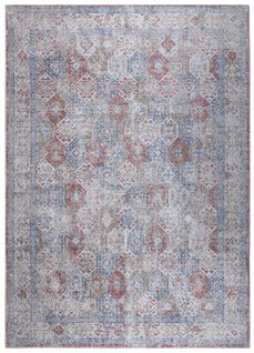 Tapis Salon Vintage Gris Bleu Rouge Beige Ornamental Ritz 300x400cm