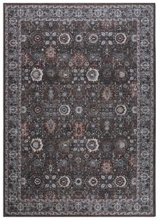 Tapis Salon Vintage Gris Bleu Rouge Beige Ornamental Ritz 140x200cm