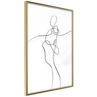 Affiche Murale Encadrée "entanglement" 21 X 30 Cm Doré