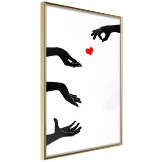 Affiche Murale Encadrée "playing With Love" 21 X 30 Cm Doré