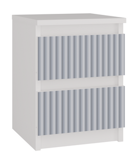 Aster  Table De Chavet Style Scandinave 30x30x40 Cm  Chevet 2 Tiroirs  Blanc Et Bleau