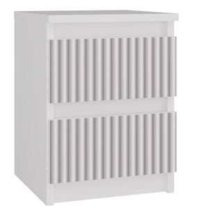 Aster  Table De Chavet Style Scandinave 30x30x40 Cm  Chevet 2 Tiroirs  Blanc Et Rose