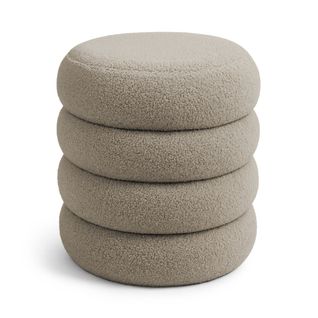 Tabouret En Tissu Teddy Avec Rangement 42 Cm Snuggo Mocha