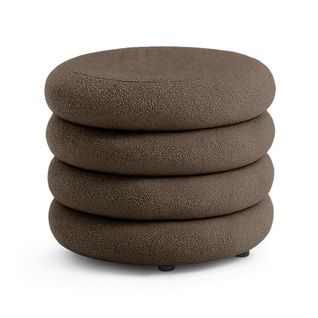 Tabouret En Tissu Teddy Avec Rangement 55 Cm Mollis Marron