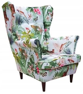 Fauteuil à Oreilles Pour Enfant, Motif Jungle - Singes, Fleurs Et Papillons