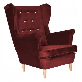 Fauteuil à Oreilles Diana Scandinave, Bordeaux Foncé