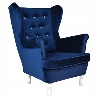 Fauteuil Scandinave à Oreilles Diana, Indigo / Bleu / Bleu Marine