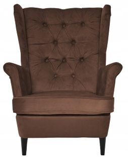 Fauteuil à Oreilles Gaja Au Design Scandinave De — Brun, Chocolat, Beige