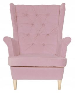 Fauteuil à Oreilles Gaja — Design Scandinave Par Rose Poudré Clair Et Confortable