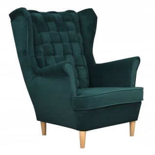 Fauteuil à Oreilles Scandinave Carol Vert Bouteille