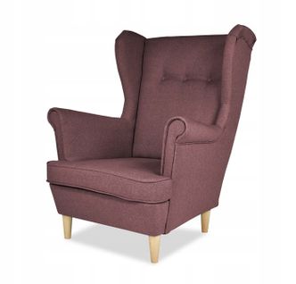 Fauteuil à Oreilles Ari, Style Scandinave — Violet Prune Clair