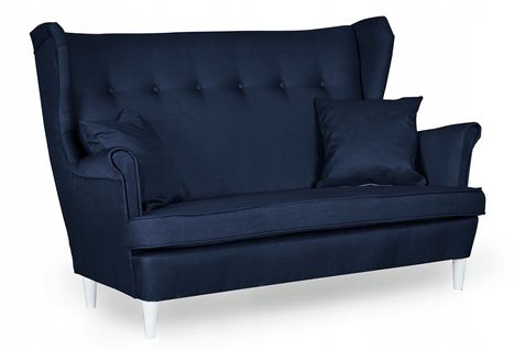 Canapé à Oreilles Ari, Style Scandinave, Non Convertible, Bleu