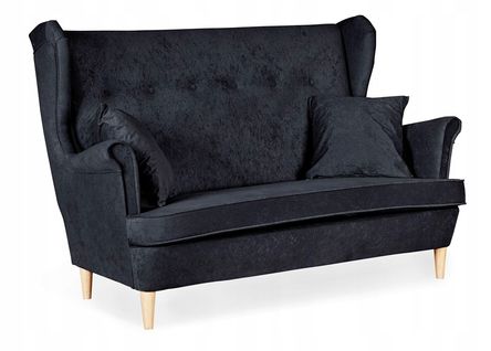 Canapé Uszak Ari Scandinave (non Convertible), Velours Noir