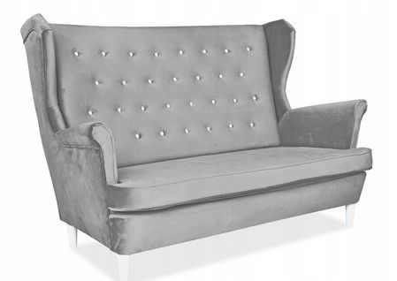 Diana — Canapé Scandinave à Oreilles, Non Convertible, Gris Clair