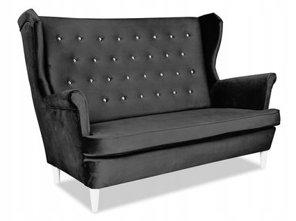 Canapé Diana à Oreilles — Style Scandinave, En Velours, Non Convertible