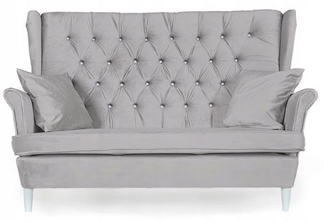 Canapé à Oreilles Gaja, Style Scandinave, Non Convertible, Gris Clair