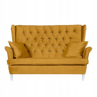 Canapé Scandinave Gaja à Oreilles, Non Convertible — Family Glamour, Jaune