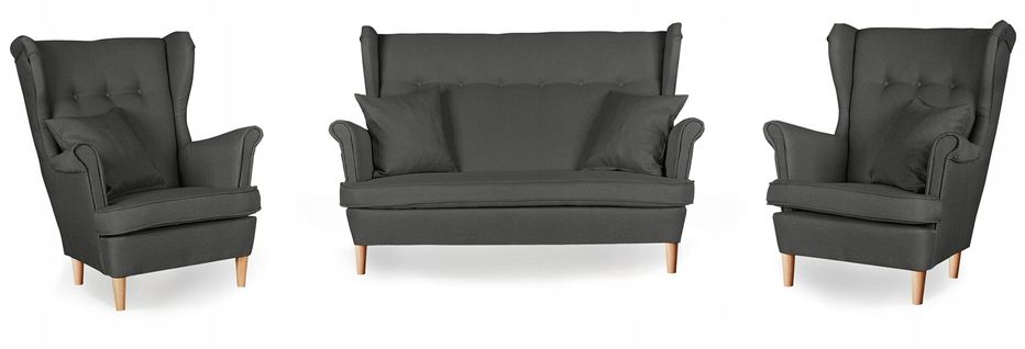 Ensemble De Salon Ari — Canapé Et Fauteuils à Oreilles Au Design Scandinave