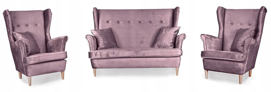 Ensemble De Salon Ari — Canapé Et Fauteuils à Oreilles, Style Scandinave