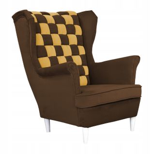 Fauteuil à Oreilles Scandinave Carol Duo, Marron Et Miel