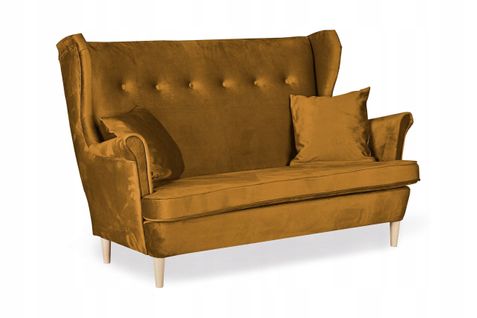 Ari — Canapé à Oreilles Style Scandinave, Non Convertible, Jaune Doré