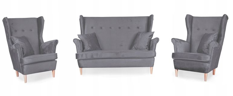 Ensemble De Salon Ari — Canapé Et Fauteuils Scandinaves à Oreilles