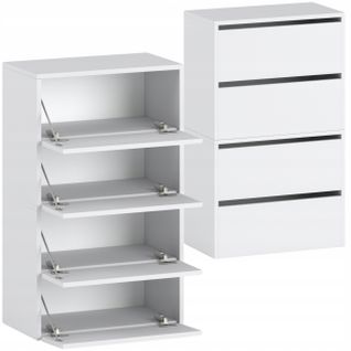 Meuble à Chaussures Blanc Mat 60x30x100cm – Étagère De Rangement Entrée Style Loft