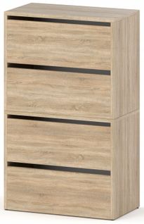 Meuble à Chaussures Chêne Sonoma  60x36x100cm – Étagère De Rangement Entrée Style Loft