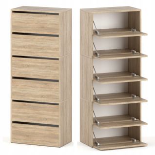 Meuble à Chaussures Étroit Chêne Sonoma 60x36x150cm – Étagère Rangement Entrée