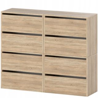 Grand Meuble à Chaussures 120x36x100 Cm Chêne Sonoma 20paires– Haut Rangement Étagère Pour Entrée