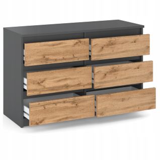 Commode à Tiroirs 100 Cm Chêne Wotan – Gris