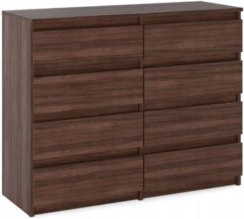 Grande Commode Moderne 120 Cm Chêne Wenge Avec 8 Tiroirs – Grand Meuble De Rangement Pour Salon