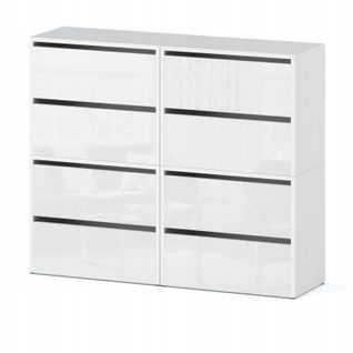 Grand Meuble à Chaussures 120x36x100 Cm Blanc Brillant  20paires– Haut Rangement Étagère Pour Entrée