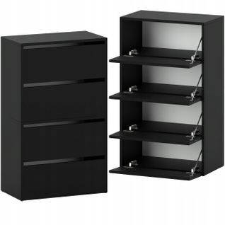 Meuble à Chaussures Noir 60x36x100cm – Étagère De Rangement Entrée Style Loft