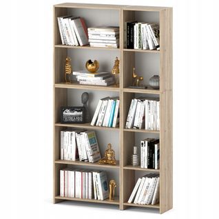 Bibliothèque -étagère Multifonction Chêne Sonoma 5 Niveaux  10 Étagères 110x30x189cm