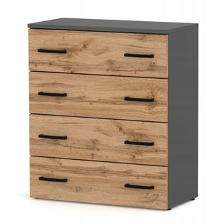 Armoire à Chaussures En Gris +chêne Wotan 71x82,9x35 Cm – Meuble De Rangement Avec 4 Étagères