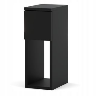 Table De Chevet Noire, Étroite 20 Cm, Table De Nuit Pour Chambre Compacte Loft