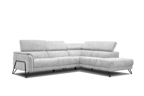 Canapé D'angle Droit Roden 5 Places Tissu Gris Clair