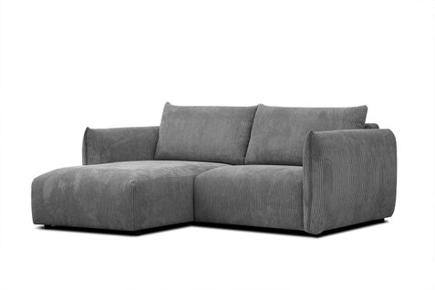 Canapé D'angle Gauche 3 Places Tissu Gris Foncé - Tauer