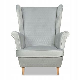 Fauteuil à Oreilles Angelo, Style Scandinave — En Gris Clair, Gris Cendré Et Gris Argenté