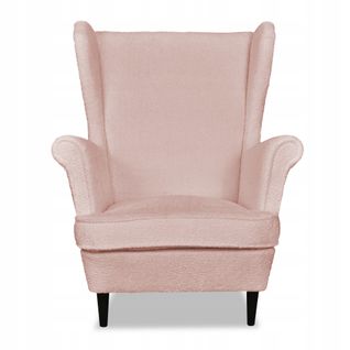 Fauteuil à Oreilles Scandinave Bella, Rose Pâle / Rose Poudré, Pro