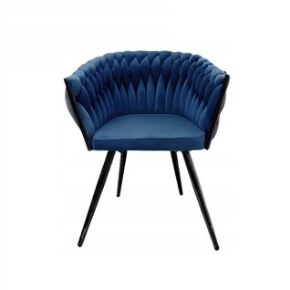 Chaise à Accoudoirs Tilo — Fauteuil Indépendant Bleu Marine