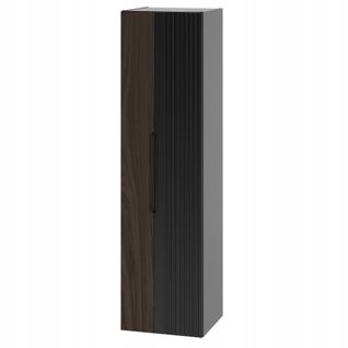 Colonne De Salle De Bain Suspendu Avella Noyer Et Noir 35 X 130 Cm