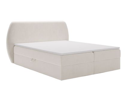 Lit Continental Bogota Avec Rangement - 120 X 200 - Double - Velours - Crème