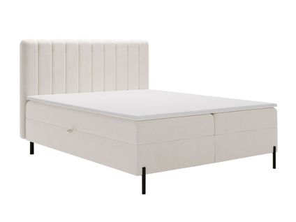 Lit Continental Primavera Avec Rangement - 120 X 200 - Double - Velours - Crème