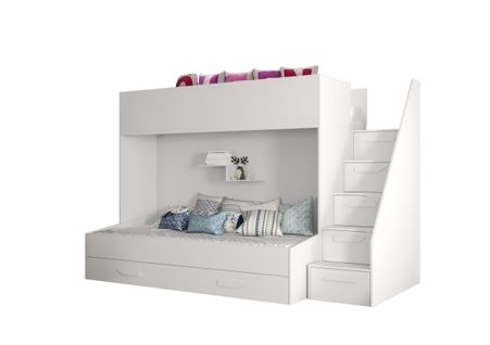 Lit superposé Party 16 - 246.5x135x165 Cm - Blanc