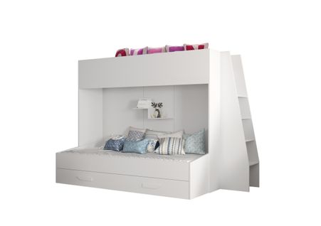 Party 17 Lit Superposé 247/165/135 Cm, Surface De Couchage: 90x200 Cm (blanc)