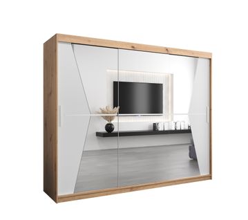 Armoire Maroko à Portes Coulissantes 200/250/62 3 Portes (artisan/blanc)