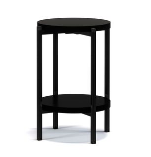 Table Basse Ronde Double Plateau 40cm, Noir, Sigma D